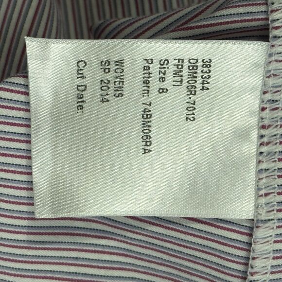 Lafayette 148 New York Sleeveless Button Down Striped polo shirt Size 8 - Picture 8 of 8